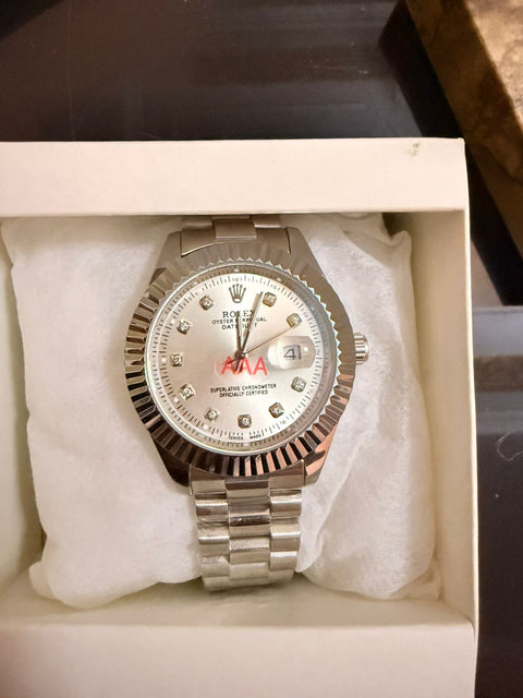Rolex  Silver chain with white dile green dile blue dile black dile dark blue dile red dile
