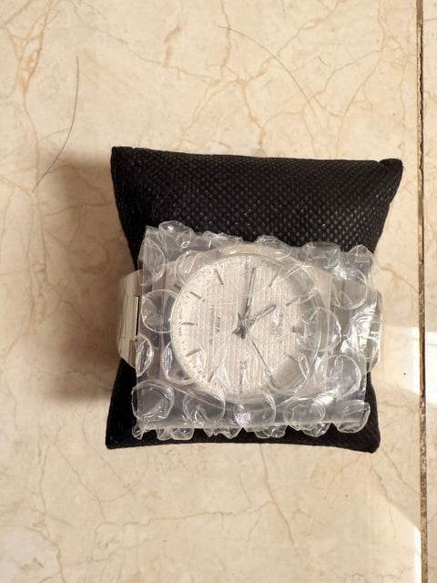 Tissot semi automatic with white and blue purple dile full silver chain with stainless steel