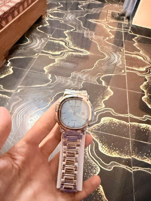 Patek philips without semi automatic with dile : Blue Green tiphin greyish blue and white