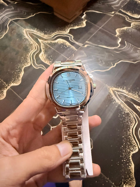 Patek philips without semi automatic with dile : Blue Green tiphin greyish blue and white